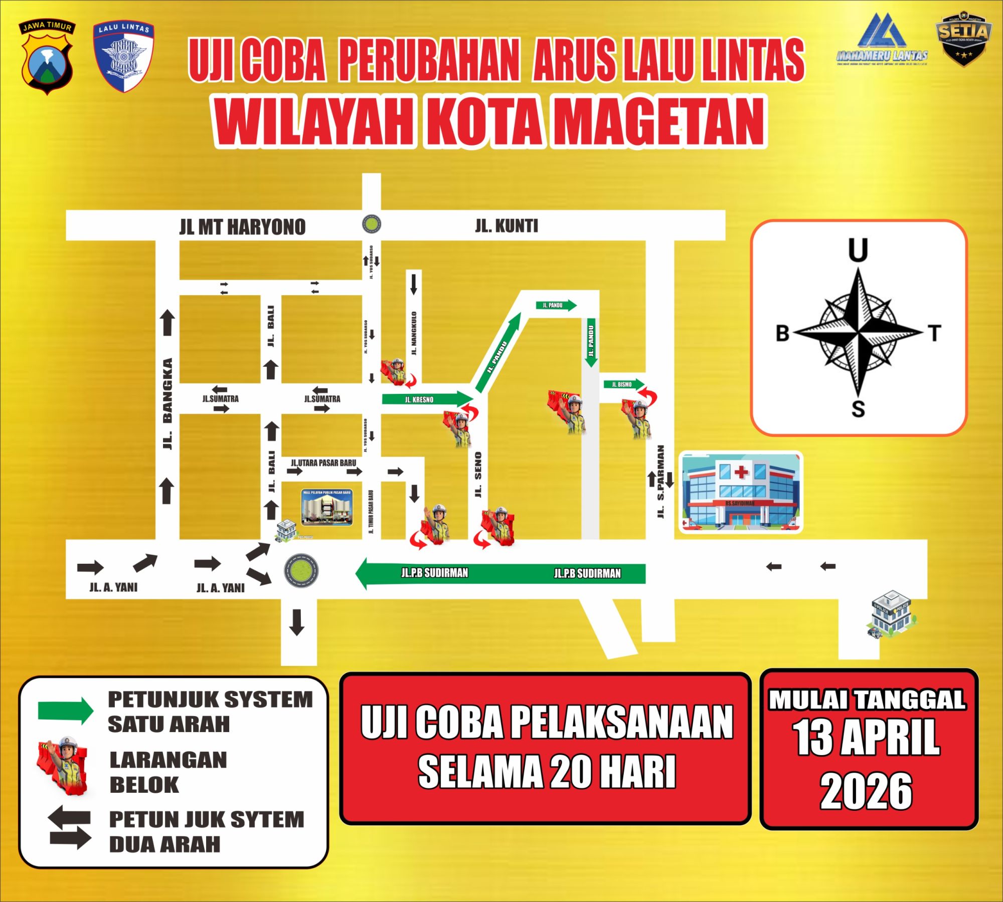UJI COBA JALUR BARU DI MAGETAN KOTA